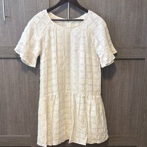 Anthropologie Maeve Ivory Textured Dress